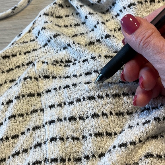 Free People “We The Free” Angel Island Stripe Hacci Sweater Ivory Black - Small - Picture 9 of 16